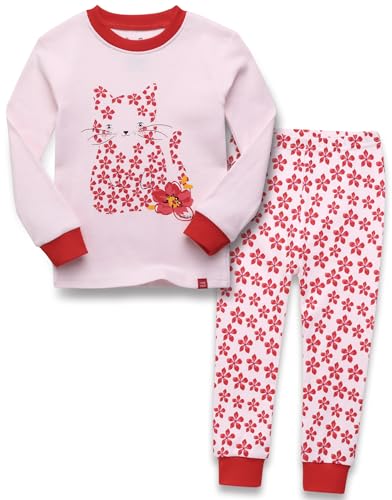 VAENAIT BABY Infant Toddler Kids Pajamas Junior Pjs Animal Floral Cotton Long Sleeve Sleepwear Set Flower Cat JS