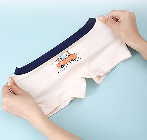 Little Boys Boxer Briefs Shorts Cool Cotton Underwear For Baby Toddler Big Kids Dinosaur Car 2-11 Years 5 Pack，Color3，3-4T #TOP2