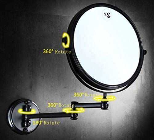 Miroir de salle de bain extensible noir pour maquillage de précision - 4