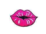 Tyga_Thai Tyga-Thai TH Pretty Pink Lips Lipstick Sexy Girls Lady Kiss Logo Patches Sew Iron on Embroidered Applique Badge Sign Patch Clothing Costume, Small