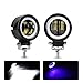 YEEGO Faros de Motocicleta de 3 Pulgadas Faros Antiniebla LED 2PCS Luz de Trabajo LED Redonda 40W LED Ojo de ángel Azul DRL Luz Blanca 10-80V DC 8000LM Luz de Conducción Todoterreno,2 años de Garantía