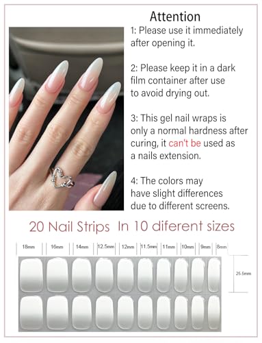Wahrshei Semi Cured Gel Nail Strips | 20 Transparent Gradient Uv Gel Nail Sticker thumb #1