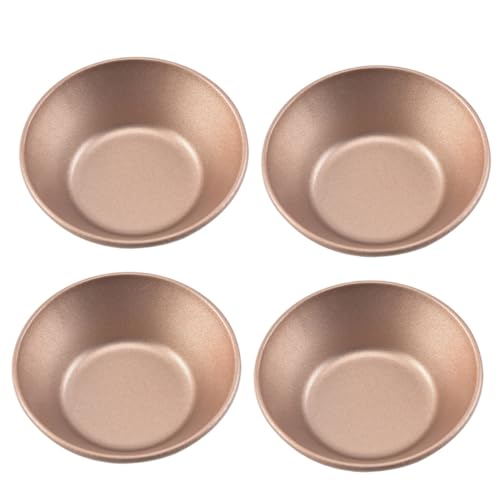 DECORNIJIA 4個 エッグタルト型 タルトカップ耐熱ミニケーキ型 底取れ式 繰り返し使用可能 速熱均一加熱 製菓用スチーム ベイク用