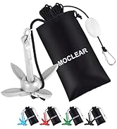 Moclear Kayak Anchor Kit, 1.5 lb Folding Grapnel Boat Anchor for Small Boat, Paddle Board, Canoe,...