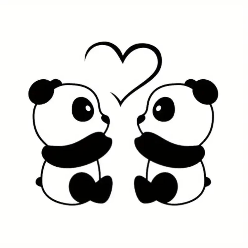 Romantic Panda Pattern Vinyl Car Decal Art Racing Truck Laptop Decal