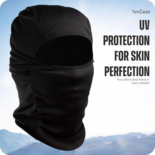 Image of TEKCOOL Face Mask for Bikers in Riding UV Protected Full Face Mask Balaclava for Men Black Mask for Bike Riding & Cycling, Full Face Helmet Mask for Men