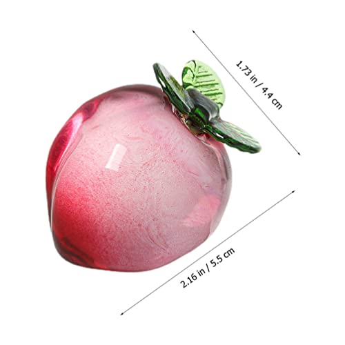 Angoily Crystal Pink Peach Figurine Glass Fruit Collectible Figure Art Crystal Miniature Ornament Tabletop Desk Paperweight Glass Sculpture Home Decoration Mothers Fathers Day #TOP5