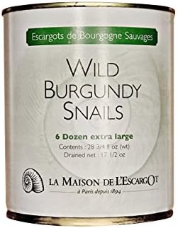 Premium Escargot Wild Burgundy Snails – Rated Number One – Best For Escargot Recipes, Various Sizes … (6 Dozen Extra Large)