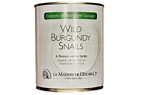 Premium Escargot Wild Burgundy Snails â€“ Rated Number One â€“ Best For Escargot Recipes, Various Sizes â€¦ (6 Dozen Extra Large)