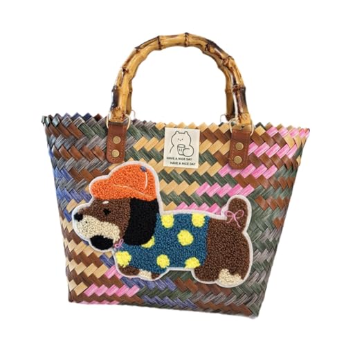 Sac tressé femme vintage en PVC compact résistant à rayures pour plage et quotidien