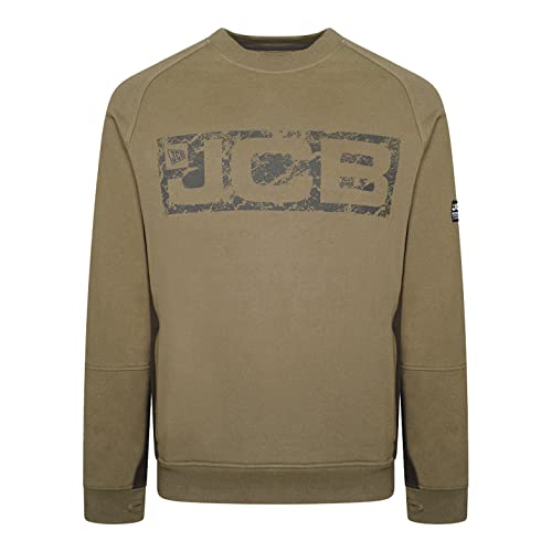 Sweat-shirt homme JCB Trade Crew 320 g/m² avec renforts coudes en Cordura