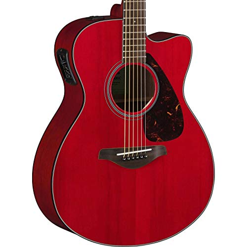 Yamaha Fsx800C Small Body Solid Top Cutaway Acoustic-Electric Guitar, Ruby Red #TOP5