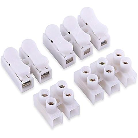 Rustark 100Pcs Quick Connector Spring Wire Connector Screw Terminal Barrier Block Cover