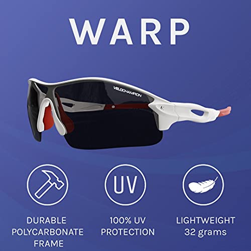 VeloChampion Lunettes de Soleil Warp Monture (avec 3 Paires de Verres, Fumes et Trans) - Image 3