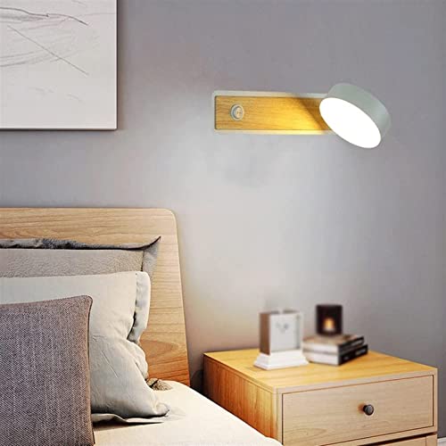 Luz lectura cabecera para evitar fatiga ocular con aplique LED de madera 2
