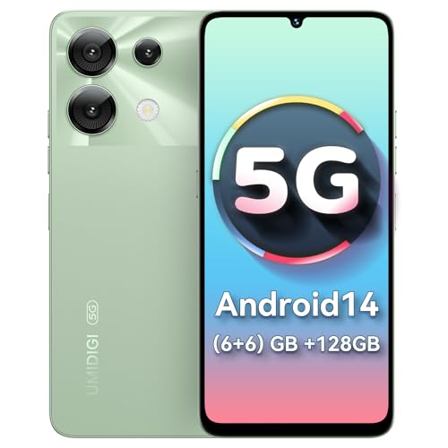 UMIDIGI G9 5G Smartphone, Android 14 Movil, 90HZ Octa Core, 12(6+6) GB+128GB Moviles, Pantalla 6.75, Cámara 50MP, Face & Fingerprint Unlock, Batería 5000mAh, GPS, Dual SIM 5G Telefono Movil