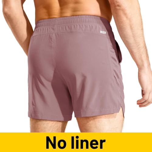 MIER Men's 5 Inch Running Shorts, Quick-Dry with Pockets, Dusty Pink XXL by MIER - Used condition - Image 4
