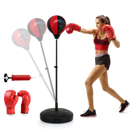 Speed Ball Stand Punching Bag Set with Gloves