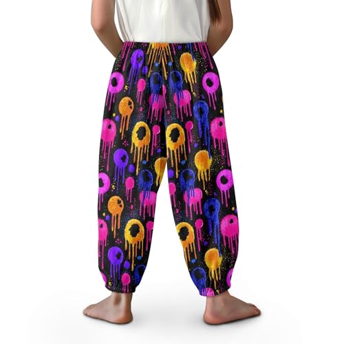 Image of Unisex Little Kids Yoga Trousers Bohemian Beach Pants Baggy Harem Activewear for Boys and Girls Age 3-10