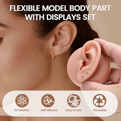 Modèle d'entraînement en silicone pour piercing de la langue et du nombril - 2
