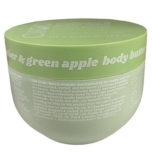 Cucumber & Green Apple Body Butter, Soothe & Hydrate, with Shea Butter and Glycerin, 15.8 oz (pack of 1)