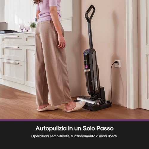 Eureka Rapidwash NEW730 Aspirapolvere Lavapavimenti Senza Fili Secco/Umido, Inclinazione 170°,Asciugatura Aria Calda 85° In 5 Minuti 21.600Pa,Autonomia 40 Min,Anti-Groviglio 2.0,Serbatoio Più Grande - 2