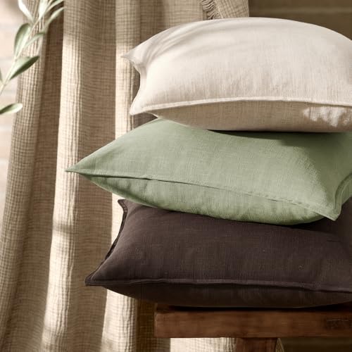 ANRODUO Pack of 2 Decorative Linen Pillow Covers Natural Beige Neutral Farmhouse Boho Soild Cushion Case Soft Accent Pillowcase for Couch Sofa Bedroom Living Room Home Spring Decor 18 x 18 Inch - Image 7