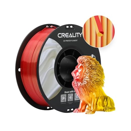 Creality Silk Filament, PLA 3D Printer Filament 1.75mm Multi Color, Smooth and Shiny, Silk Shiny PLA Filament +/-0.02mm, 3D Printing Filament 1KG/2.2lb (Golden-Red)