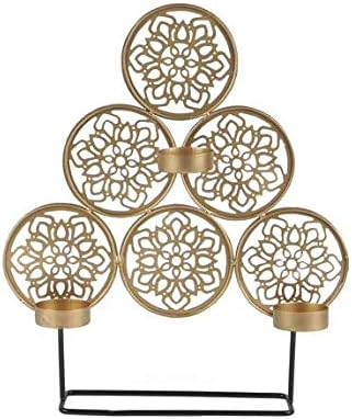 Courtyard Rangoli- Handcrafted Elegant Tea Light Candle Stand, Home Decor Brass Item Set of 3 Tea Light Candle Holder