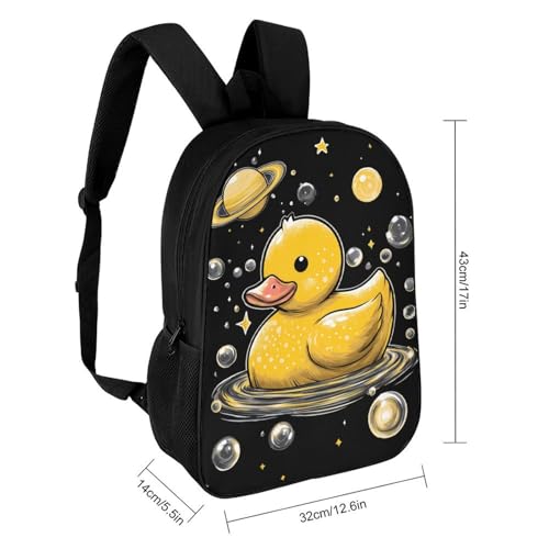 Rubber Duck Shining Planet Unisex Backpack 17" Casual Daypacks Simple Shoulders Bag for Camping Hiking Travel Gear2