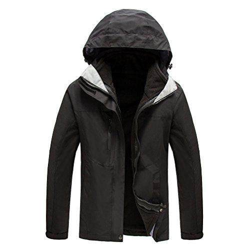 CIKRILAN Women's 3-in-1 Waterproof Outdoor Jacket, Small, Black