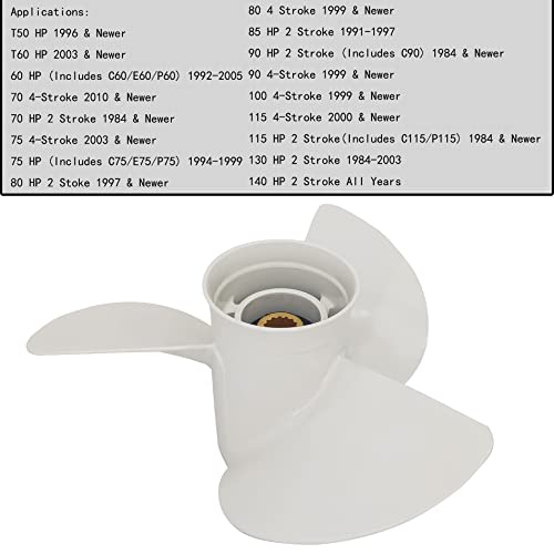 Image of FAWAY 13 1 /2x15-K Boat Motor Aluminum Propeller 6E5-45947-00-EL | Compatible with Yamaha Outboard Engines 60HP 70HP 75HP 80HP 85HP 90HP 115HP 130HP 15 Tooth-RH
