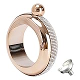 Chuajunn Creativa botella de chupito de acero inoxidable 304 con cristal envolvente en la cadera para chupitos, para mujeres, niñas, hombres, fiestas, 71 g