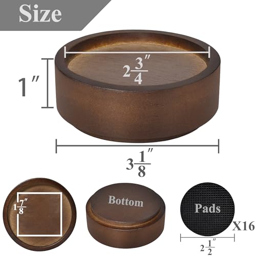 Sopicoz Wood Bed Risers, Heavy Duty Wood Blocks, 1 inch Stackable to 2 inch 3 inch 4 inch High, Furniture Risers for Couch Sofa Cabinet Ottoman End Table (8 pcs Round) by Sopicoz - Image 2