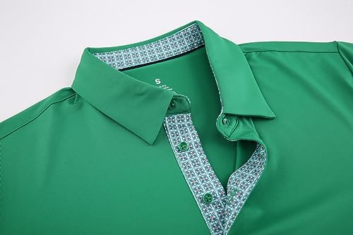 Alex Vando Mens Golf Shirt Moisture Wicking Quick-Dry Solid Short Sleeve Polo Shirts for Men