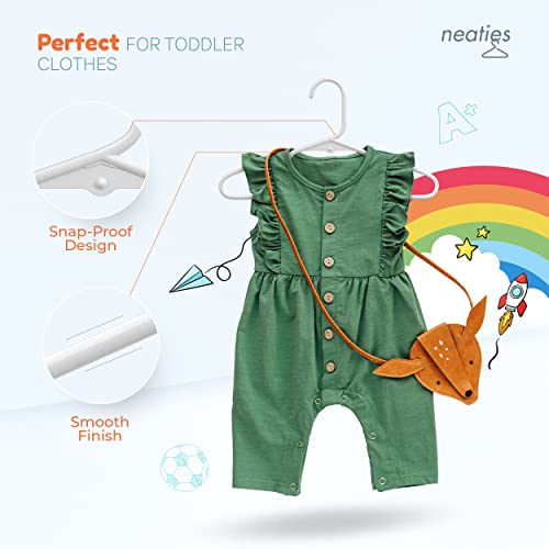 Neaties Kids Hangers Plastic Blue (10, 30, 60, 120 Packs) Non-Slip Toddler Kid & Baby Hangers For Closet, Slim Children's Hangers For Clothes With Notches, Best Kids Plastic Hangers (30 Pack) #TOP3