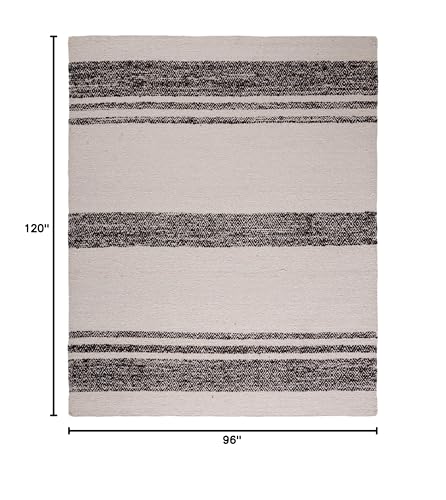 SAFAVIEH Area Rug 8x10 - Natura Collection - Large - Black & Ivory, Handmade Wool, Ideal for Living Room, Bedroom, Dining Space (NAT328Z) - Image 2