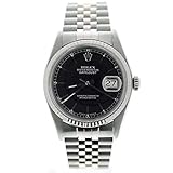 Rolex Men's Datejust 16014 Jubilee Band Black Stick Dial 18k Gold Fluted Bezel (Certified Preowned)