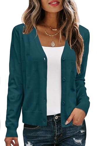 Image of Arach&Cloz Women's Soft Cropped Cardigan Casual Lightweight Shrug Sweater Tops