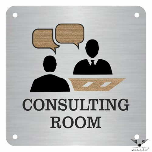 Image of CONFERENCE, CONSULTING ROOM Sign, 8x8 Inch, Durable Steel, Dual Mount