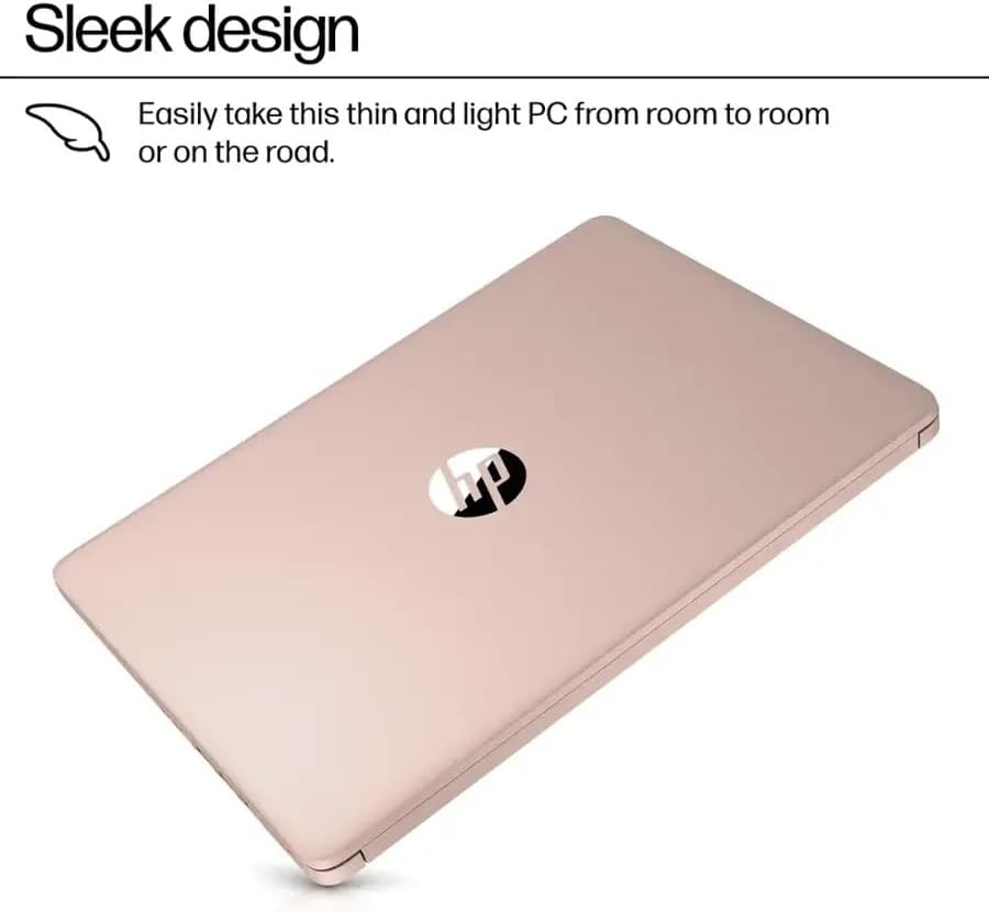HP Stream 14 Inch Laptop for Student, Intel Celeron N150 (>N4020), 8GB RAM, 128GB UFS, Microsoft 365 with 1TB Cloud Storage, 720p Webcam, Windows 11 S, Long Battery Life, with 5ave Kit, Rose Gold - 3