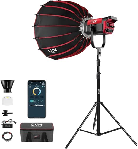 Luz LED de video GVM 200W con control DMX y red de malla bicolor