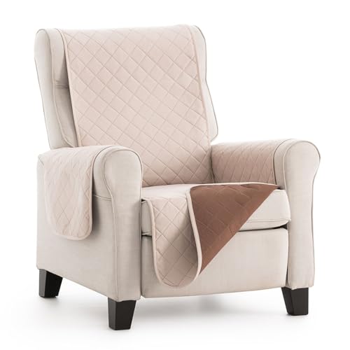 Lanovenanube - Funda sillón Acolchado Mallorca - Práctica - 1 Plaza - Color Beig C02