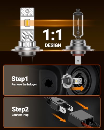 Image of SEALIGHT H1 H7 Light Bulbs 72000LM Ultra Bright, 6500K White 2026 S6 H7 H1 Fog Bulb, 60000+ Ultra-long Life, Plug-N-Play, Marker Light Assemblies, Pack of 2