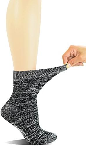 Yomandamor Women's 3 Pairs Bamboo Non-Binding Quarter Thick Warm Winter Socks with Seamless Toe and Full Cushion