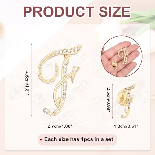 Image of PATIKIL Rhinestone Letter Brooch Pins, Initial Rhinestone Alphabet Letter Lapel Badges Pin for Women Men Suits Dress Coat