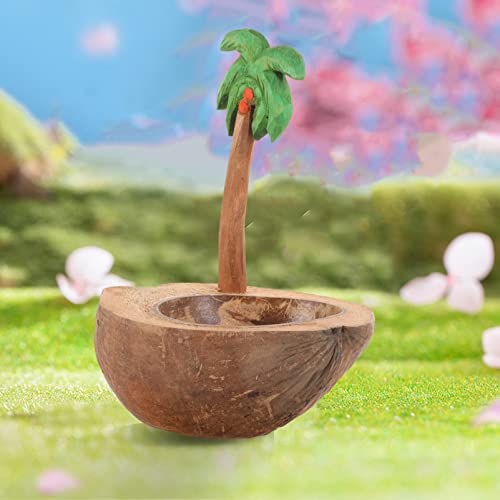 Palm Tree Statue Coconut Shell Candle Holders Tropical Coconut Candles Stand Candlestick Votive Tealight Candle Holder For Tiki Luau Hawaiian Party Table Centerpiece Decorations #TOP1