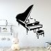 Piano Wandaufkleber Pvc Abnehmbare Wohnkultur Abnehmbare Dekorative Wandtattoos Dekorative Vinyl Wandaufkleber 48X57Cm Schwarz