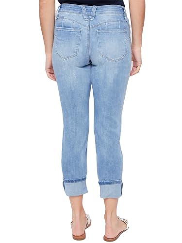 Royalty by YMI Royalty for Me Women's Petite Wannabettabutt Mid Rise Mega Cuff Jeans, Light Wash3
