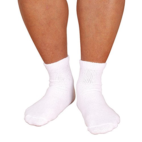 Diabetic Ankle Socks, Non-Binding Circulatory Doctor Approved Cushion Cotton Quarter Socks for Men’s Women’s 3,6,12 Pack